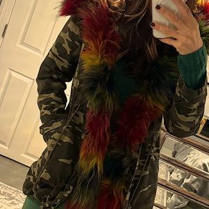 Cute Camo fur trimmed winter jacket